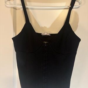 Steve Madden Black Ribbed Tank Top